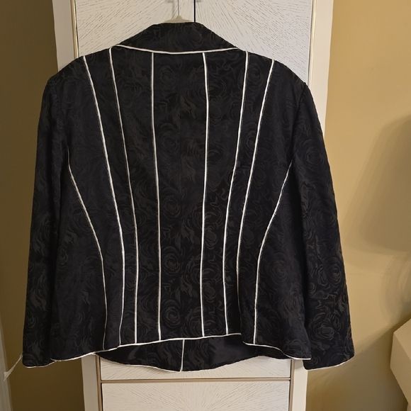 Black Tailored Pinstripe Suit Jacket - Picture 6 of 14